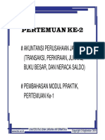 Pertemuan Ke-2: # Akuntansi Perusahaan Jasa (Transaksi, Perkiraan, Jurnal, Buku Besar, Dan Neraca Saldo)