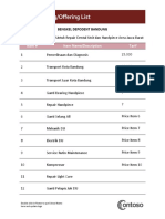 Pricing/Offering List: Item # Item Name/Description Tarif