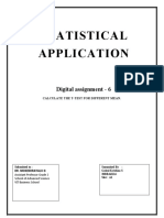 Statistical Application: Digital Assignment - 6