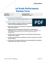 Numerical Scale Performance Review Form: Employee: Employee Title: Supervisor: Performance Period