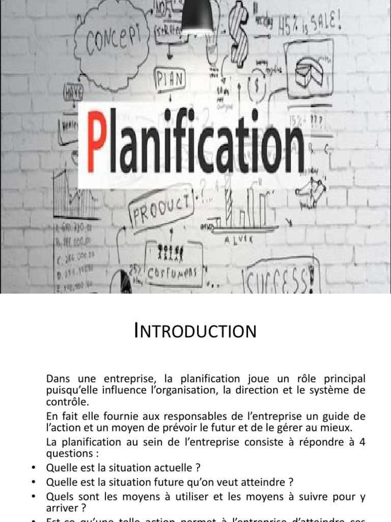 Importance et étapes de la planification | PDF | Planification | Chaîne ...