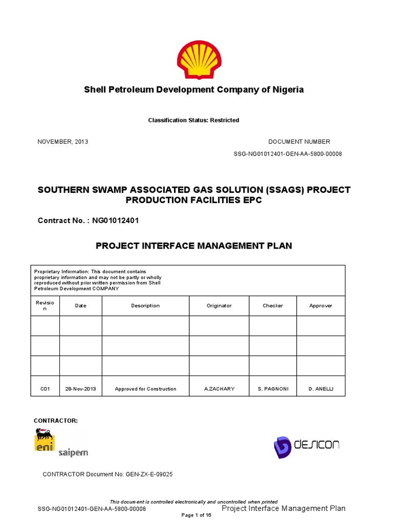 SSAGS Project Interface Management Plan | PDF | Finance & Money ...