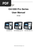 OA1000 Pro Series User Manual: OA1000 Pro OA1000Mercury Pro OA1000 URU Pro