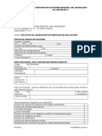 Formulario de Solicitud de Liquidacion de Servicios Por Evaluacion