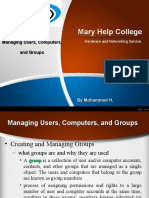 Mary Help College: Managing Users, Computers, and Groups