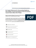 On Causal Inferences for Personalized Medicine - How Hidden Causal Assumptions Led to Erroneous Causal Claims About the D-Value_Sander Greenland, M. P. Fay, E. H. Brittain, J. H. Shih, D. A. Follmann, E. Gabriel, James M. Robins