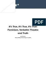 It's True, It's True, It's True - Feminism, Verbatim Theatre and Truth