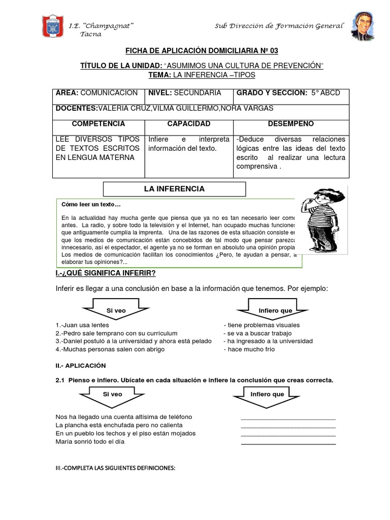 La Inferencia en la Lectura | PDF | Inferencia | Razonamiento inductivo
