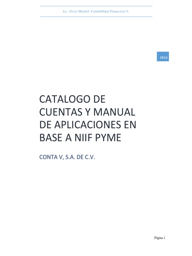 Catalogo de Cuentas NIIF PYME | PDF | Contabilidad | Bancos