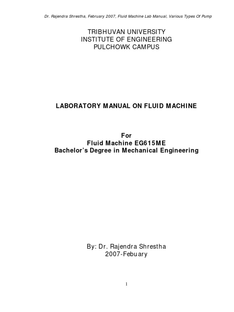Fluid Machine LAB OK PDF Pump Valve