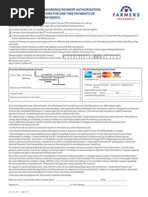 EFT form - Fillable