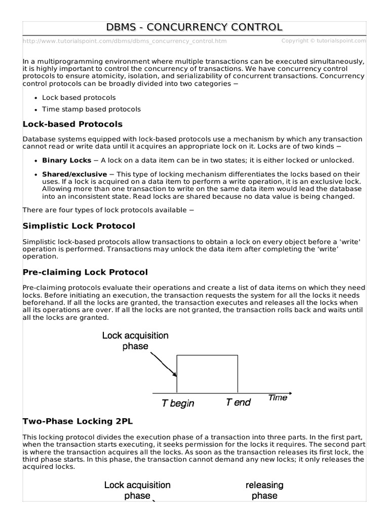 Dbms - Concurrency Control | PDF | Data Mining | No Sql