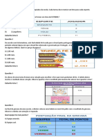 Tabelas e gráficos para Olimpíadas da escola