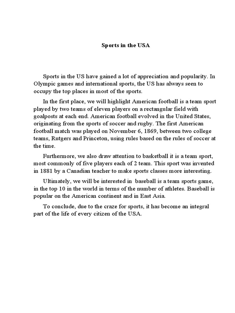 Sports In The Usa Pdf