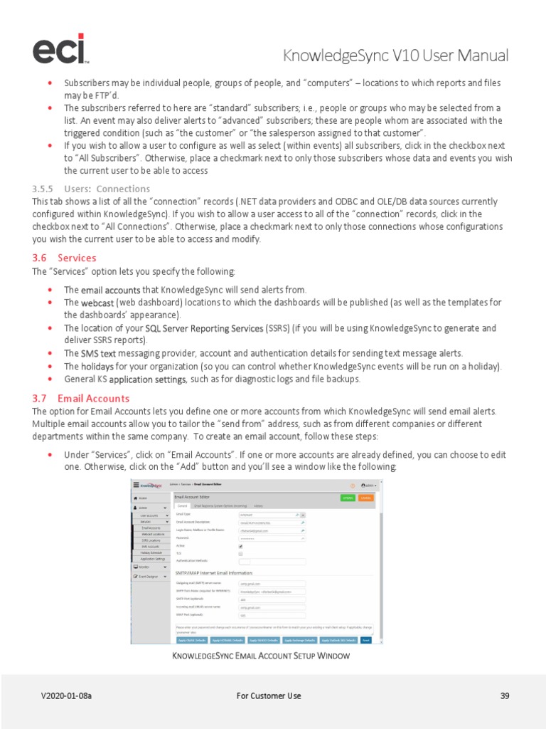 Knowledgesync V10 User Manual 3 6 Services Pdf Transport Layer