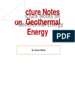 Lecture Notes On Geothermal Energy: By: Ayman Alkezza