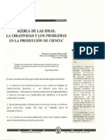  ACERCA DE LAS IDEAS, LA CREATMDAD y LOS PROBLEMAS 1 ENLAPRODUCCiÓN DECIENClA 