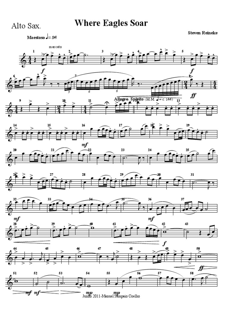 Sax Alt Wher Eagles Soar | PDF