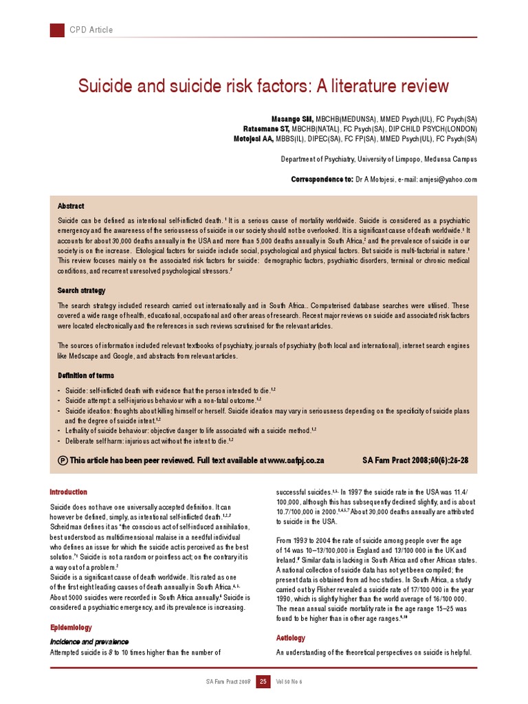 andRisk Factors: A Literature Review: CPD Article