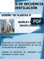 Secuencia de Destilación Dys