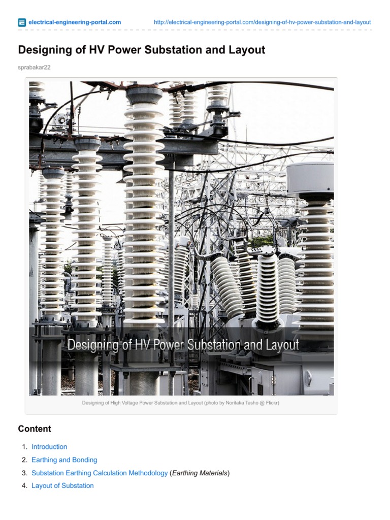 Designing of HV Power Substation and Layout | PDF | Electrical ...