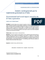 Impacto Ambiental y Social Generado Por La Exploración Geotermal en El Tatio