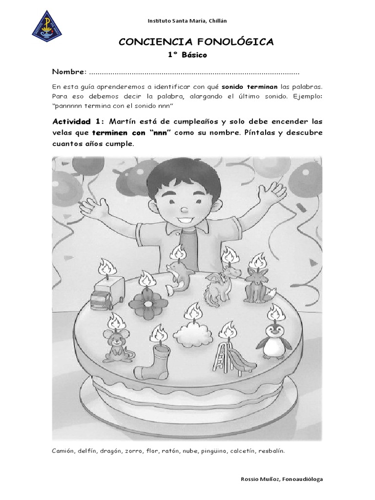 Actividades de Conciencia Fonológica 1° Básico | PDF