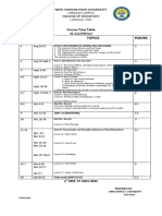 WEE K Month Topics Hours: Course Time Table SS 112 (Ethics)