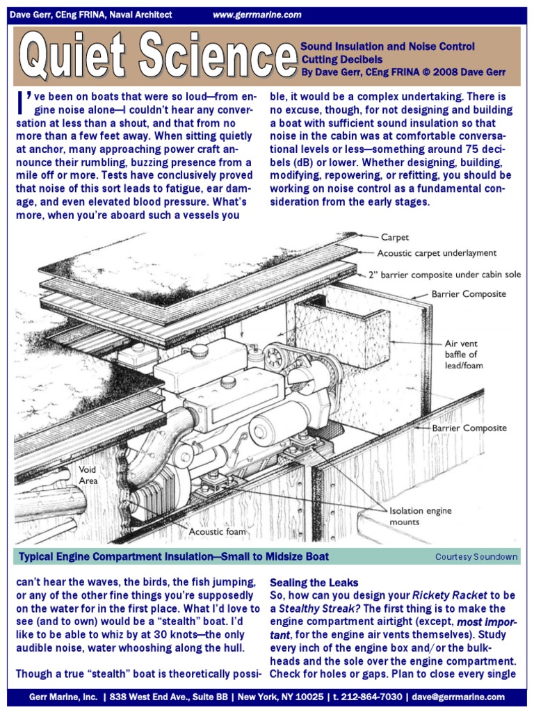 Typical Engine Compartment Insulation Small To Midsize Boat PDF
