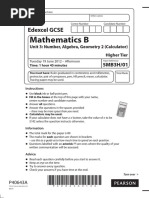 Final Solutions All Corrections Made Unit 3 Edexcel Maths B! Higher Tier! Tuesday 19th