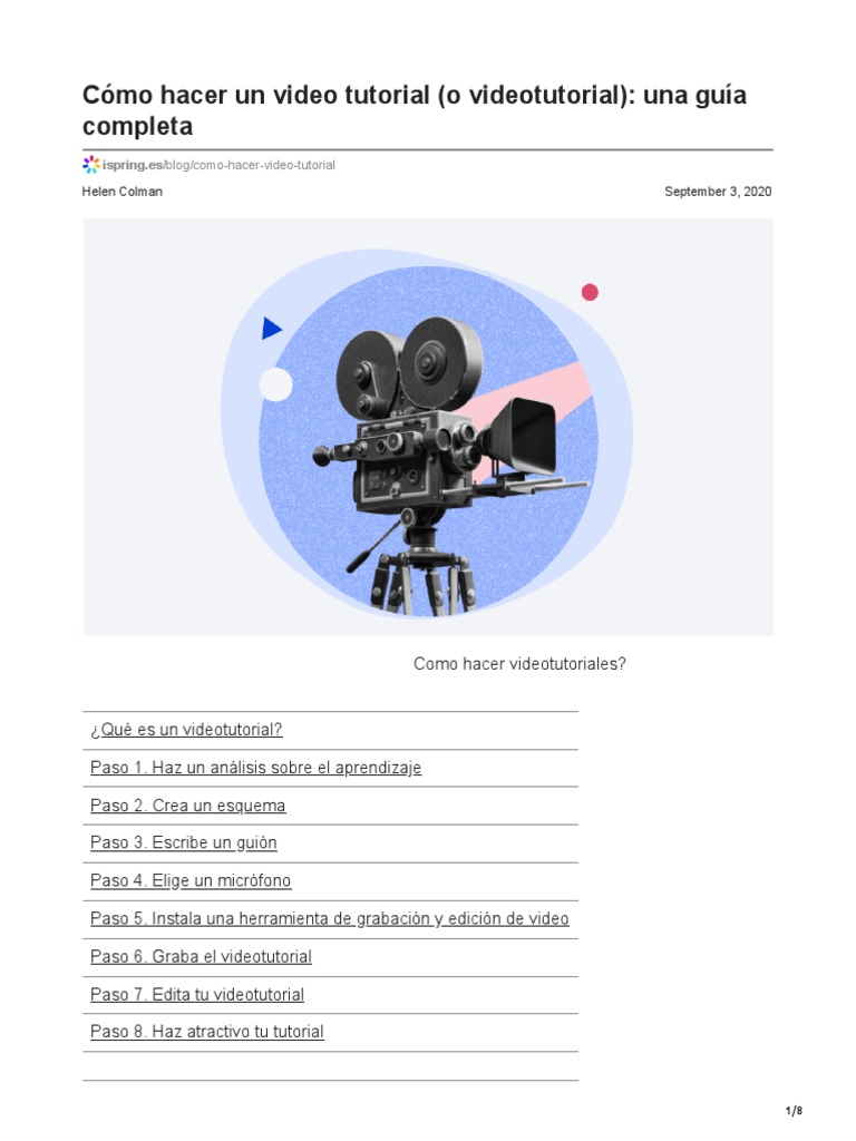 Guía para crear videotutoriales efectivos | PDF | Tutorial | Vídeo