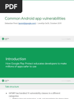 Common Android App Vulnerabilities (LevelUp)