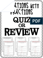 Operations Fractions: With Quiz