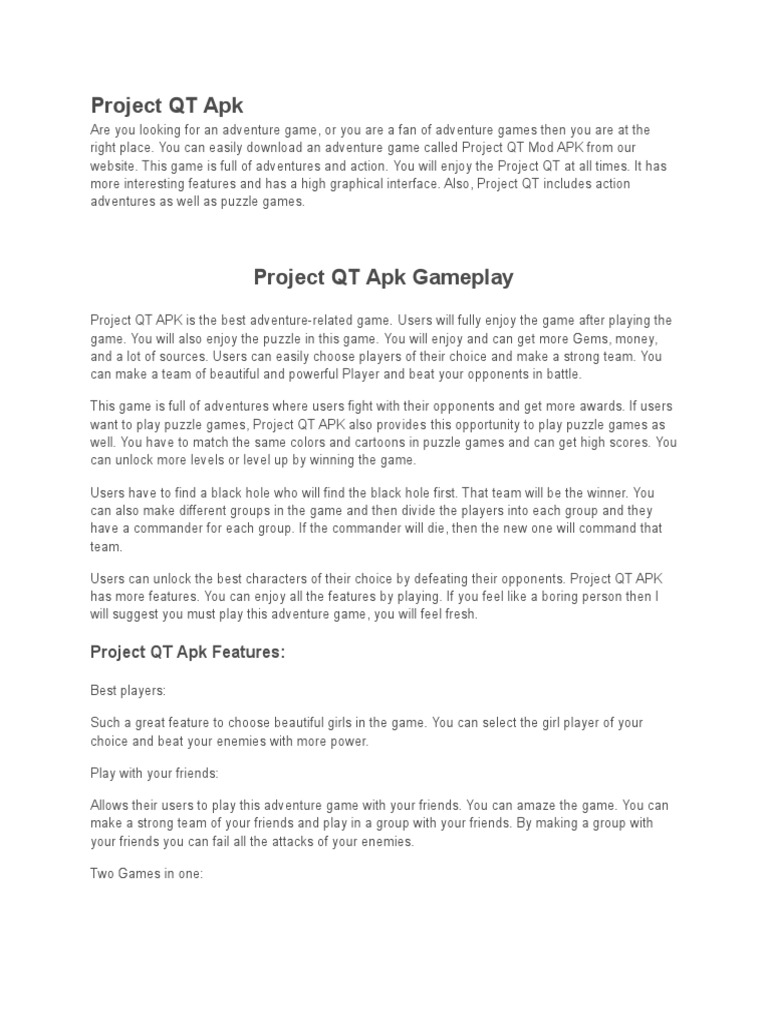 Project QT Apk PDF Software Computing