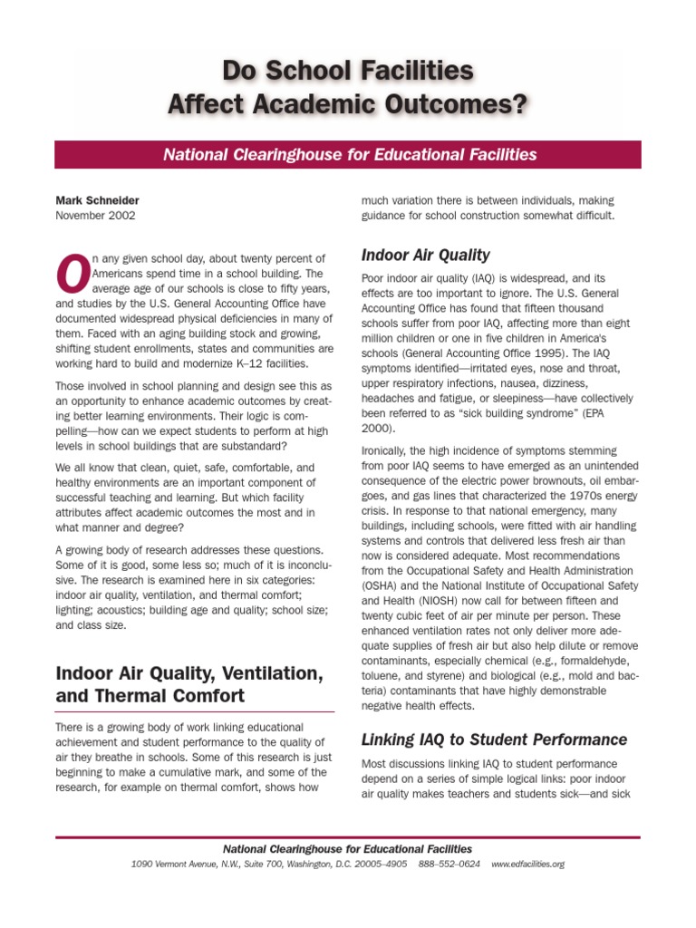 Do School Facilities Affect Academic PDF Ventilation