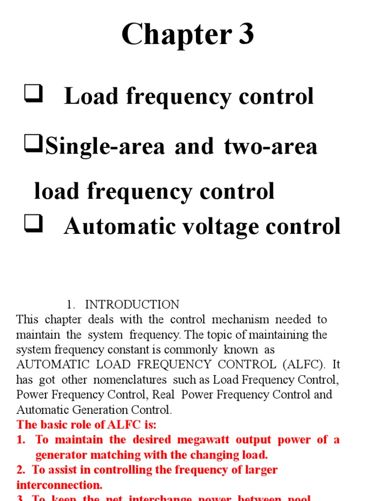 Automatic Load Frequency Control Overview | PDF