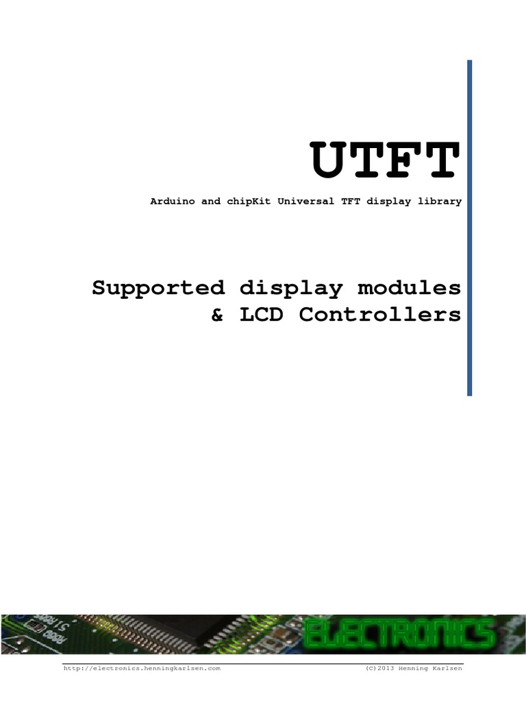 Arduino TFT Display Guide | PDF | Arduino | Thin Film Transistor Liquid ...