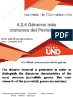 Géneros Más Comunes Del Periodismo. (Presentación) Autor José Alfredo Gabriel García