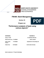 FIN464: Bank Management: Performance Analysis of Bank Using Various Aspects"