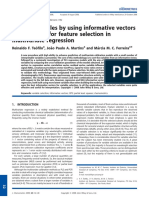 Sorting Variables by Using Informative Vectors As A Strategy For Feature Selection in Multivariate Regression