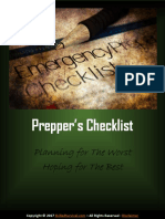 Bug in Preppers Checklist