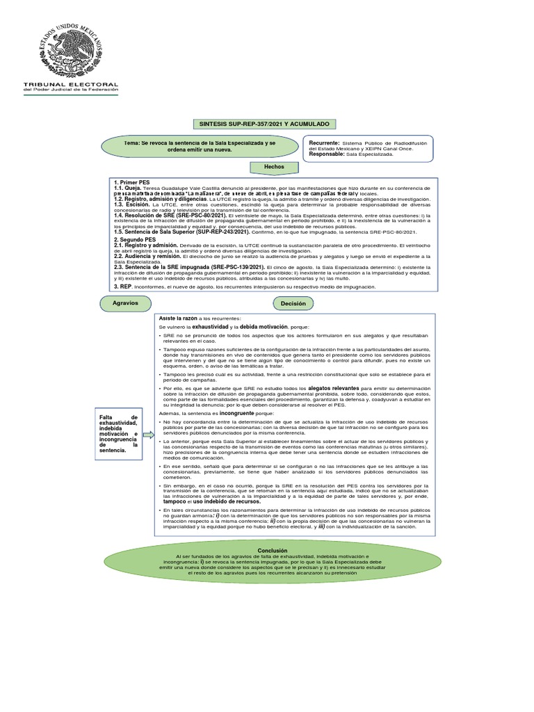 SUP-REP-357/2021 y Acumulado | PDF | Sentencia (ley) | Caso de ley