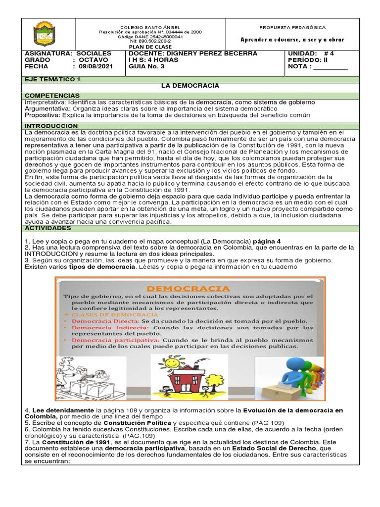 Mapa Conceptual de la Democracia en Colombia | PDF | Democracia ...