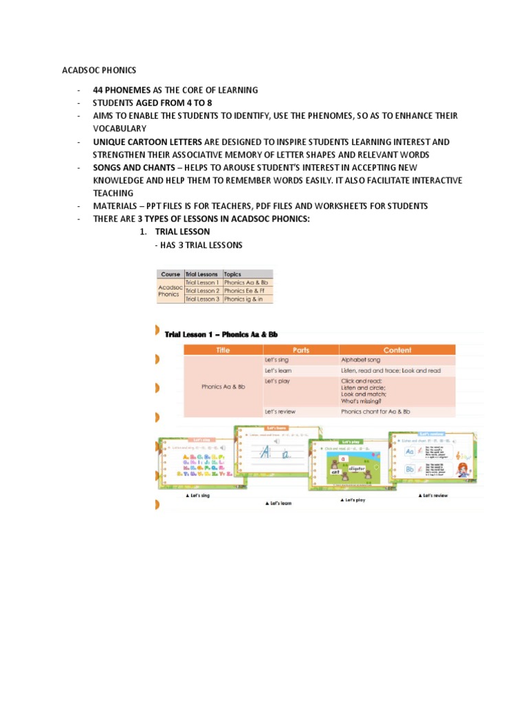 Acadsoc Phonics Teaching Materials | PDF | Foreign Language Studies