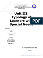 Typology of Learners With Special Needs - Group 5 - BSE Math II-2