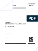 Aceros Definiciones y Clasificaciones Covenin 803-1989