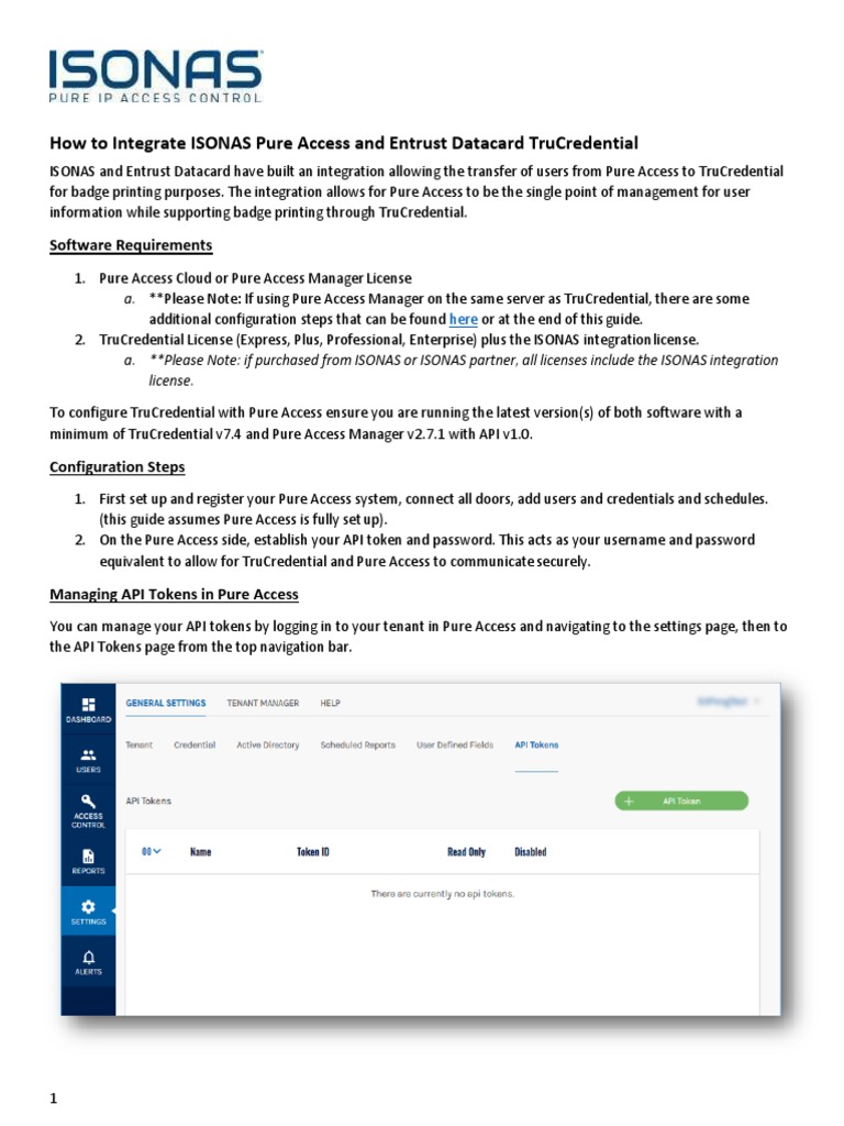 How To Integrate ISONAS Pure Access and Entrust Datacard TruCredential