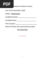 Template of Mathematics School Based Assessment