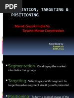 Segmentation, Targeting & Positioning: Maruti Suzuki India Vs Toyota Motor Corporation