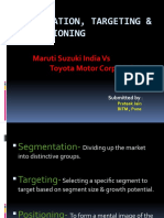 Segmentation, Targeting & Positioning: Maruti Suzuki India Vs Toyota Motor Corporation
